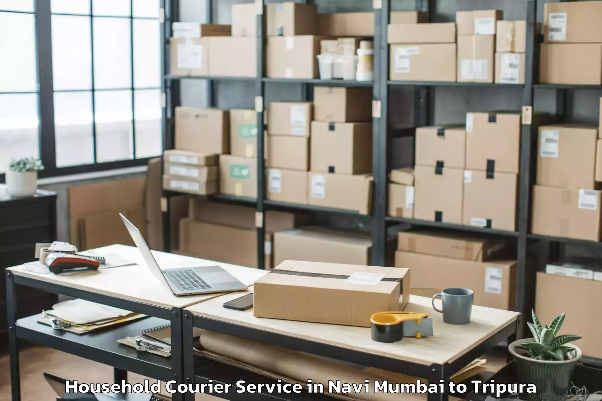 Hassle-Free Navi Mumbai to Manughat Household Courier